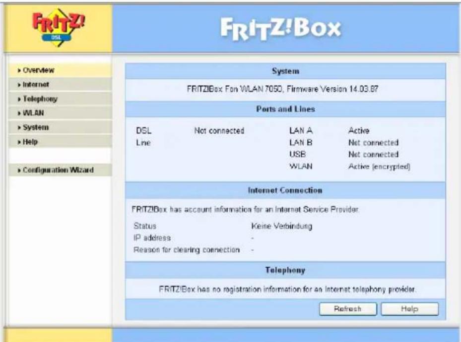 AVM Fritz!Box Fon WLAN 705 - Opening the User Interface - 2