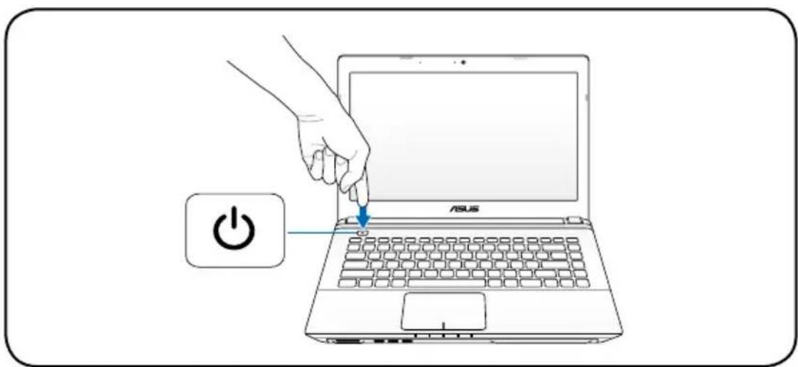 ASUS Pro Essential P55 - Einschalten des Notebooks - 1