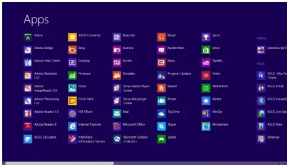 ASUS Pro Advanced B551 - Auf den Apps-Bildschirm zugreifen - 1