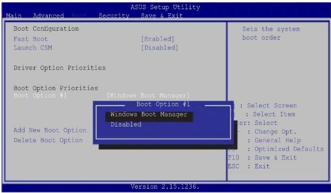 ASUS Pro Essential P751 - Wählen Sie im Boot-Menü Boot Option #1. - 1