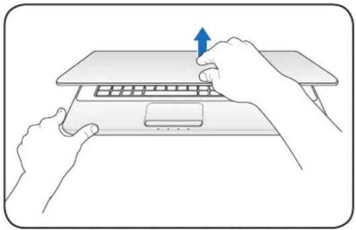 ASUS K72 - Öffnen des Bildschirms - 1
