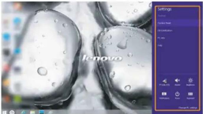 LENOVO B41 - Charm Einstellungen - 1