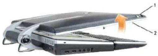 DELL XPS M2010 - Öffnen des Bildschirmdeckels - 1