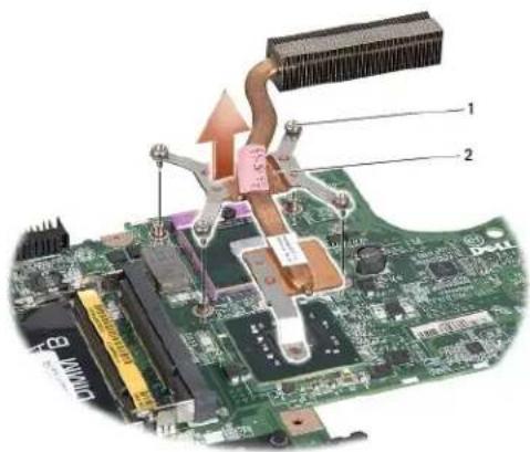 DELL Studio 1557 - Removing the Processor Heat Sink - 1