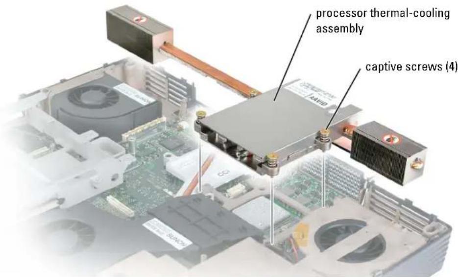 DELL Inspiron XPS - Removing the Processor Thermal-Cooling Assembly - 1