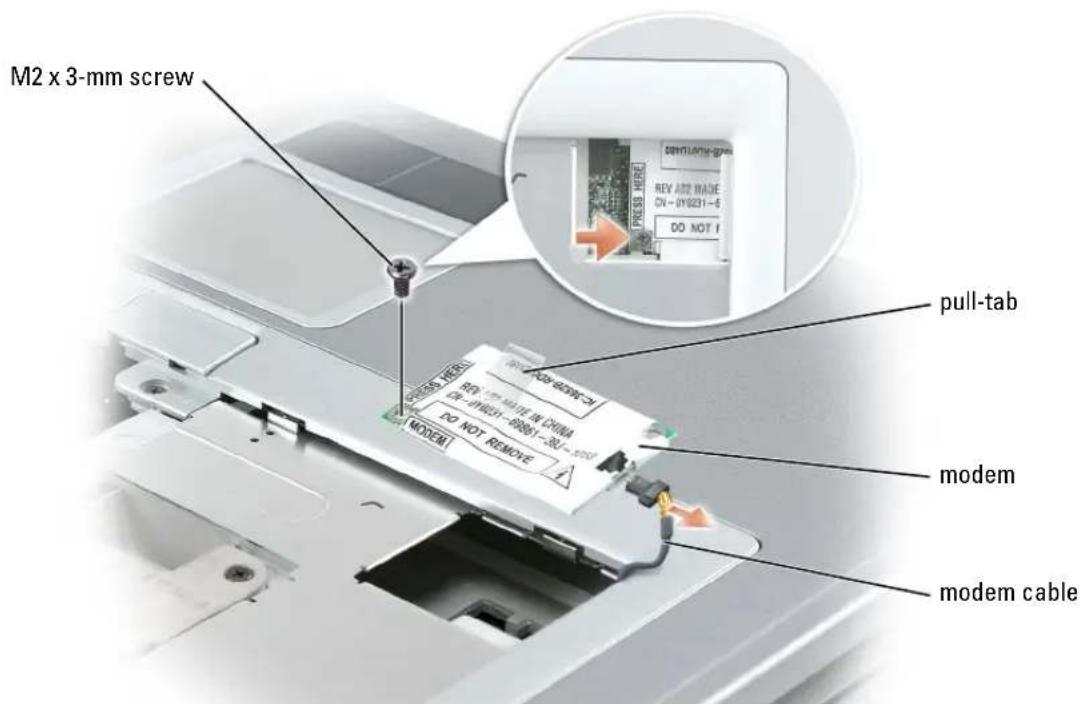 DELL Inspiron XPS - Removing the Modem - 1
