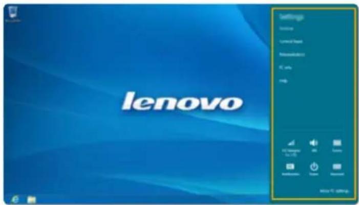 LENOVO IdeaPad Z465 - Settings charm - 1