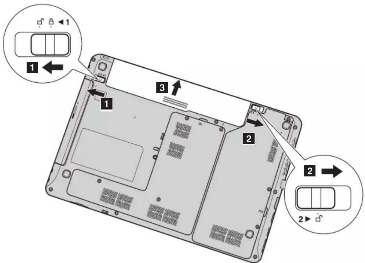 LENOVO IdeaPad Z360 - Replacing the battery - 1