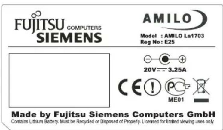 FUJITSU SIEMENS Amilo D LA 1703 - Technische Daten - 1