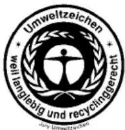 Umweltzeichen weil langtebig und recyclinggerecht
