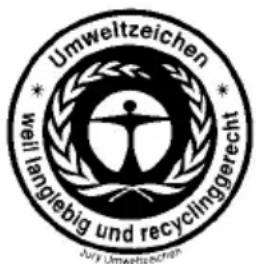 Umweltzeichen * weil langlebig und recyclinggerecht Jury Umweltzeichen