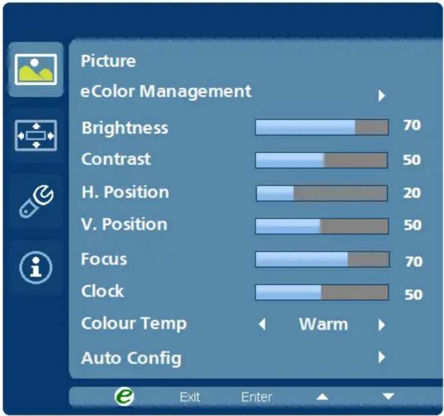 PACKARD BELL Maestro 240DML - Adjusting the OSD settings - 2