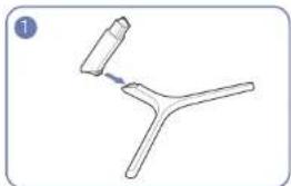 SAMSUNG C24F394FH - Befestigen des Standfußes (C24F396FH\* / C27F396FH\* / C27F398FW\* / C32F395FW\*) - 1