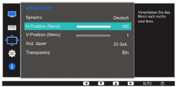 SAMSUNG SyncMaster S19E200NY - Konfigurieren von H-Position (Menü) und V-Position (Menü) - 1