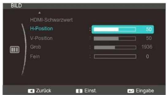 SAMSUNG SyncMaster S24C350HL - Konfigurieren von H-Position und V-Position - 1