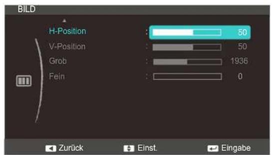 SAMSUNG SyncMaster S24C350HL - Konfigurieren von H-Position und V-Position - 1
