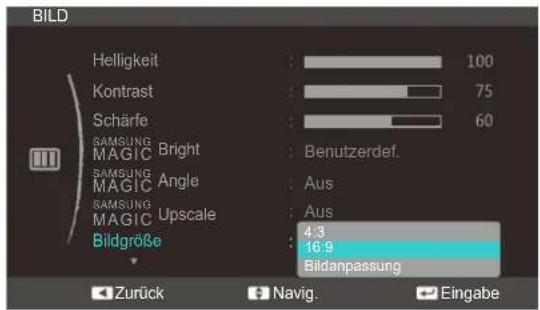 SAMSUNG SyncMaster S24C350HL - Ändern der Bildgröße - 2