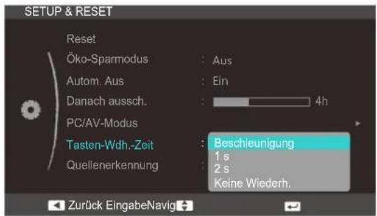 SAMSUNG SyncMaster S24C340HL - Konfigurieren von Tasten-Wdh.-Zeit - 1