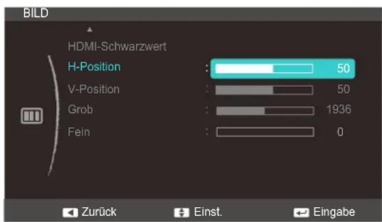 SAMSUNG SyncMaster S23C350B - Konfigurieren von H-Position und V-Position - 1