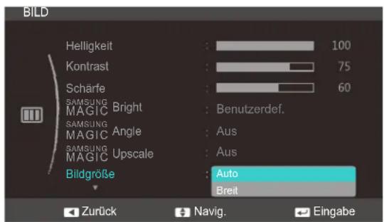 SAMSUNG SyncMaster S23C350B - Ändern der Bildgröße - 1