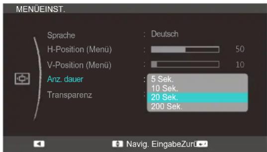 SAMSUNG SyncMaster S23C350B - Konfigurieren von Anz. dauer - 1