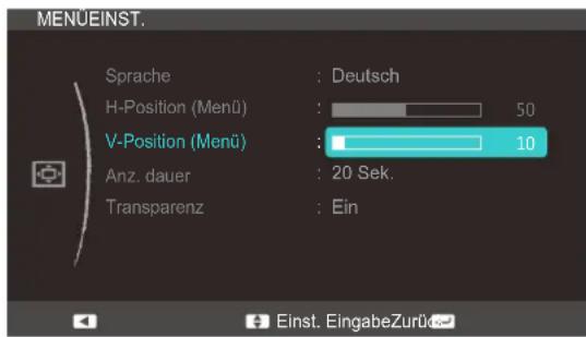 SAMSUNG SyncMaster S23C350B - Konfigurieren von H-Position (Menü) und V-Position (Menü) - 2