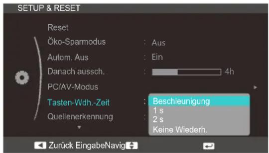 SAMSUNG SyncMaster S23C570H - Konfigurieren von Tasten-Wdh.-Zeit - 1