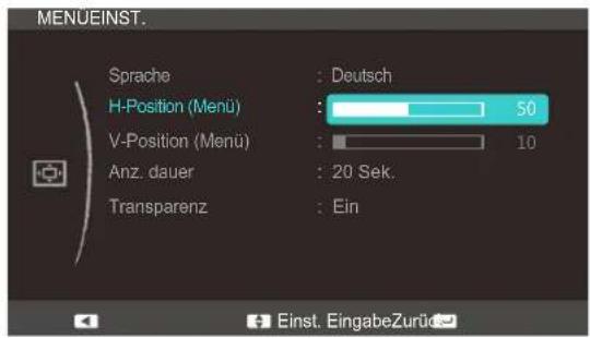 SAMSUNG SyncMaster S23C570H - Konfigurieren von H-Position (Menü) und V-Position (Menü) - 1