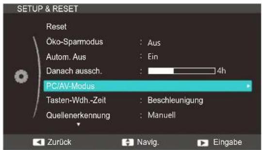 SAMSUNG SyncMaster S23C570H - Konfigurieren von PC/AV-Modus - 1