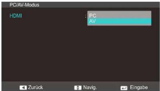 SAMSUNG SyncMaster S23C570H - Konfigurieren von PC/AV-Modus - 2