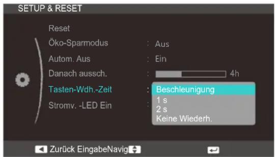 SAMSUNG SyncMaster S22C350H - Konfigurieren von Tasten-Wdh.-Zeit - 1