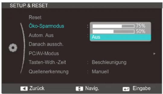 SAMSUNG SyncMaster S22C350H - Konfigurieren von Öko-Sparmodus - 1