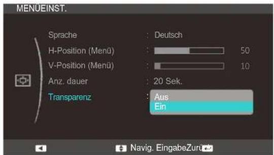 SAMSUNG SyncMaster S22C350B - Ändern des Transparenz - 1