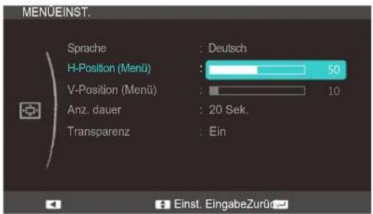 SAMSUNG SyncMaster S22C350B - Konfigurieren von H-Position (Menü) und V-Position (Menü) - 1