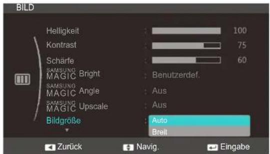 SAMSUNG SyncMaster S22C350B - Ändern der Bildgröße - 1