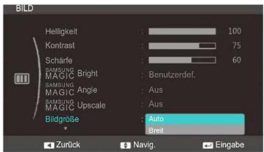 SAMSUNG SyncMaster S22C350B - Ändern der Bildgröße - 1