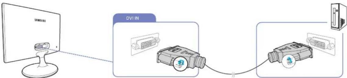 SAMSUNG SyncMaster S19C300F - Anschließen mit einem DVI-Kabel - 2