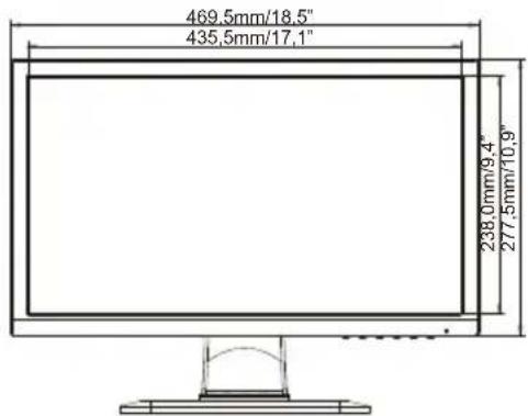 IIYAMA ProLite B2083HSD - ABMESSUNGEN : ProLite B2083HSD - 1