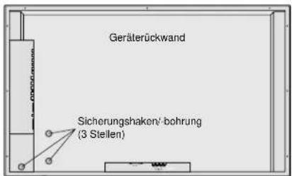 Geräterückwand Sicherungshaken/-bohrung (3 Stellen)