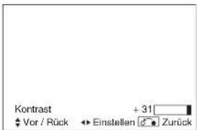 Kontrast + 31 ♦ Vor / Rück ↔ Einstellen ⚫️ Zurück