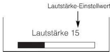 Lautstärke-Einstellwert Lautstärke 15