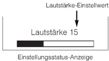 Lautstärke-Einstellwert Lautstärke 15 Einstellungsstatus-Anzeige