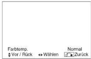 Farbtemp. ♦ Vor / Rück ↔ Wählen Nomal Zurück