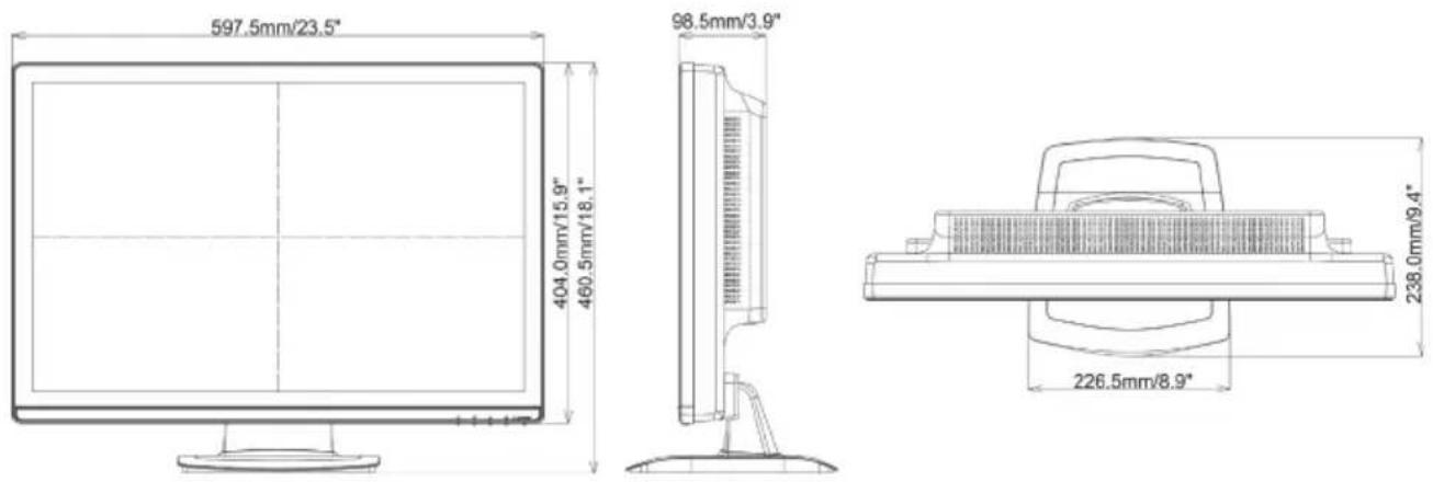 IIYAMA ProLite E2607WSV - ABMESSUNGEN - 1