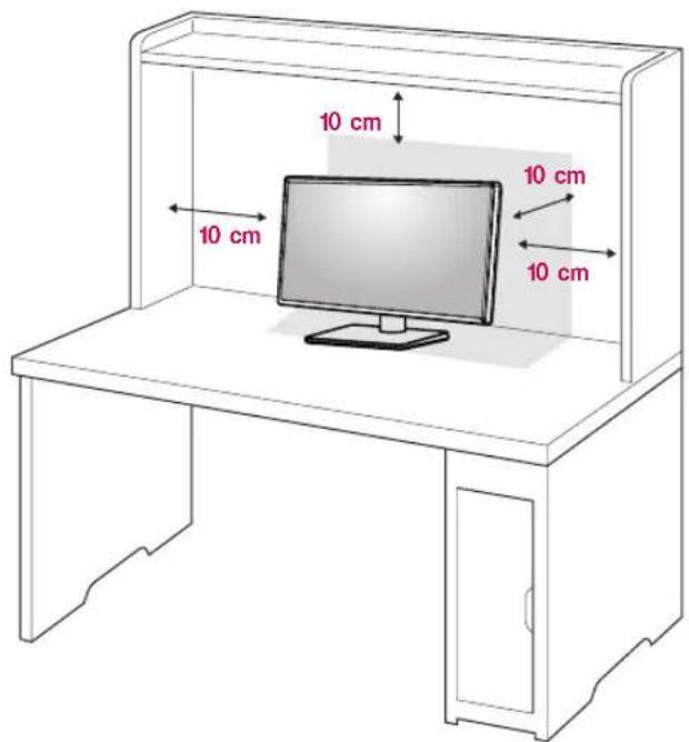 LG 27MU67 - Installing on a Table - 1