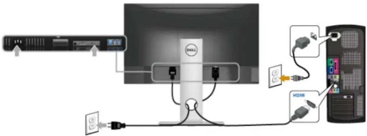 DELL S2716DG - Connecting the HDMI cable (optional) - 1