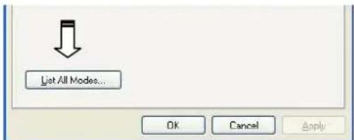 List All Modes... OK Cancel Apply