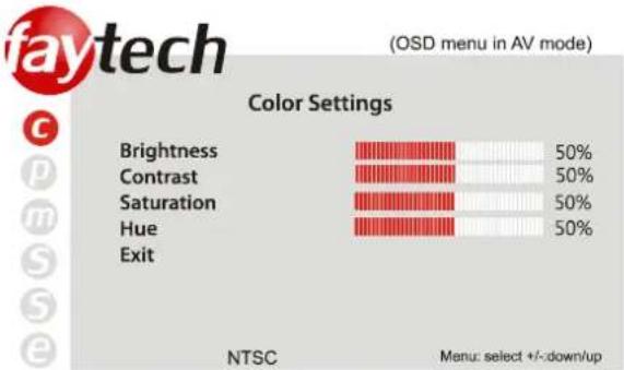 Faytech 8" IP65 Touch - Color settings: - 2