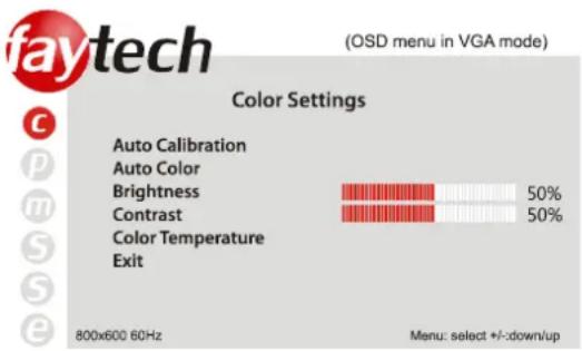 Faytech 7" Touch V2 - OSD-MENU-OPERATION - 1
