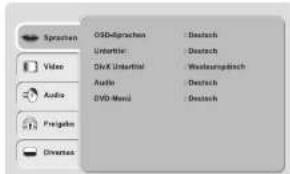 Sprachen Video Audio Freigden Dimensions OSD/sprachen Untertile Disk Untertal Audio DVD Menu Deutsch Deutsch Westeuergüdisch Deutsch Deutsch